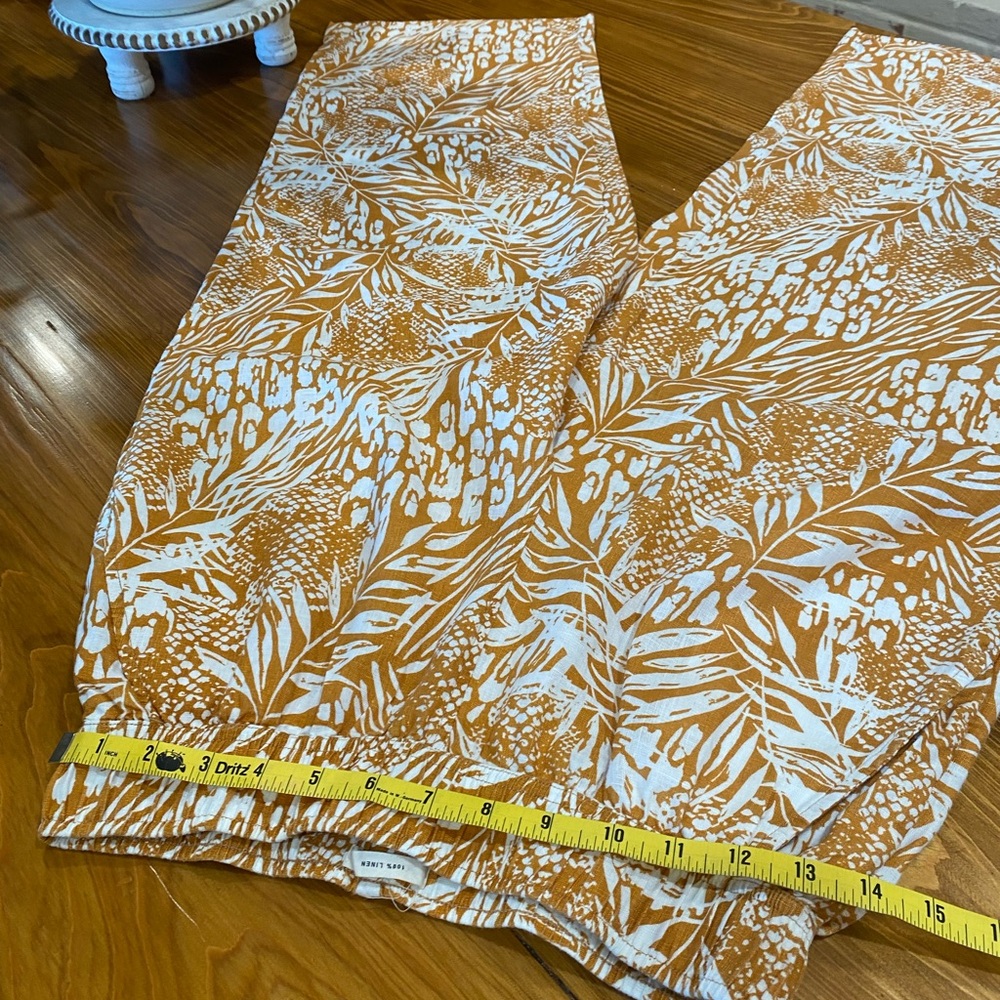 Christian Siriano Orange and White Ankle-Length Jumpsuit